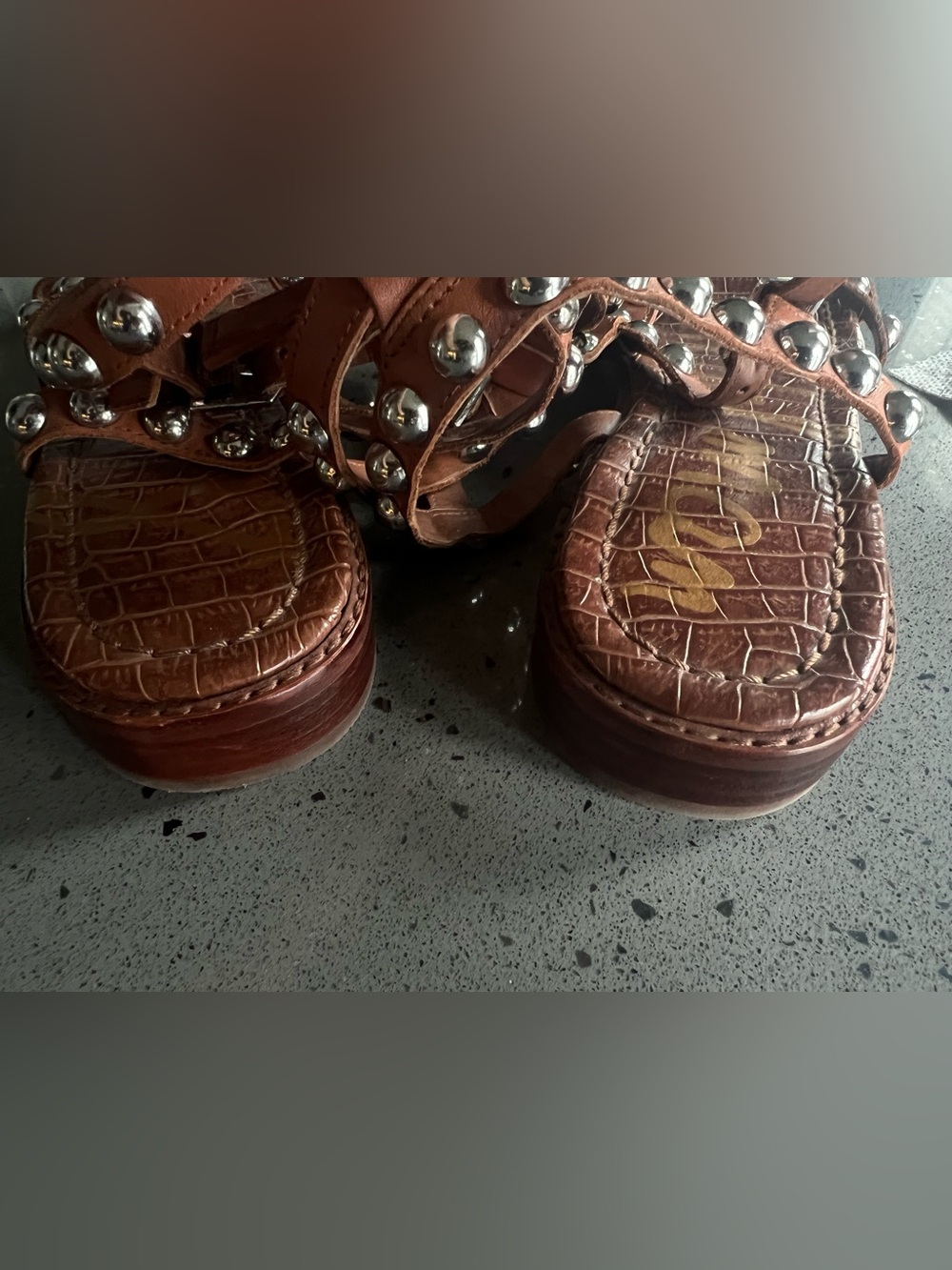 Sam Edelman Eavan Brown Studded Gladiator Sandals Sz 9 - Picture 5 of 6